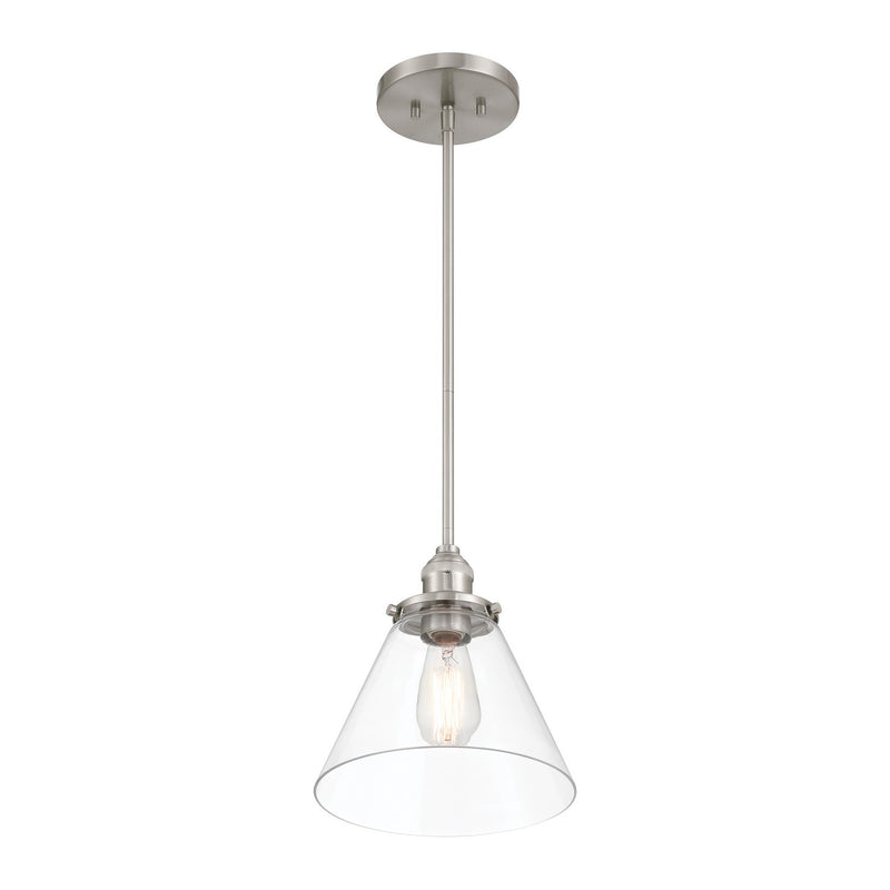 Minka-Lavery 5686-84 One Light Mini Pendant, Brushed Nickel