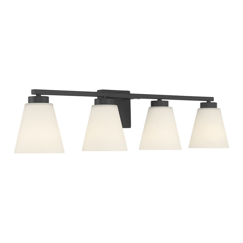 Millennium 64004WG-MB Four Light Vanity, Matte Black