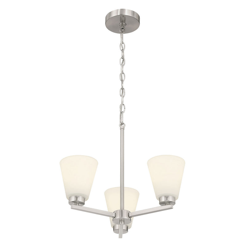 Millennium 64103WG-BN Three Light Chandelier, Brushed Nickel