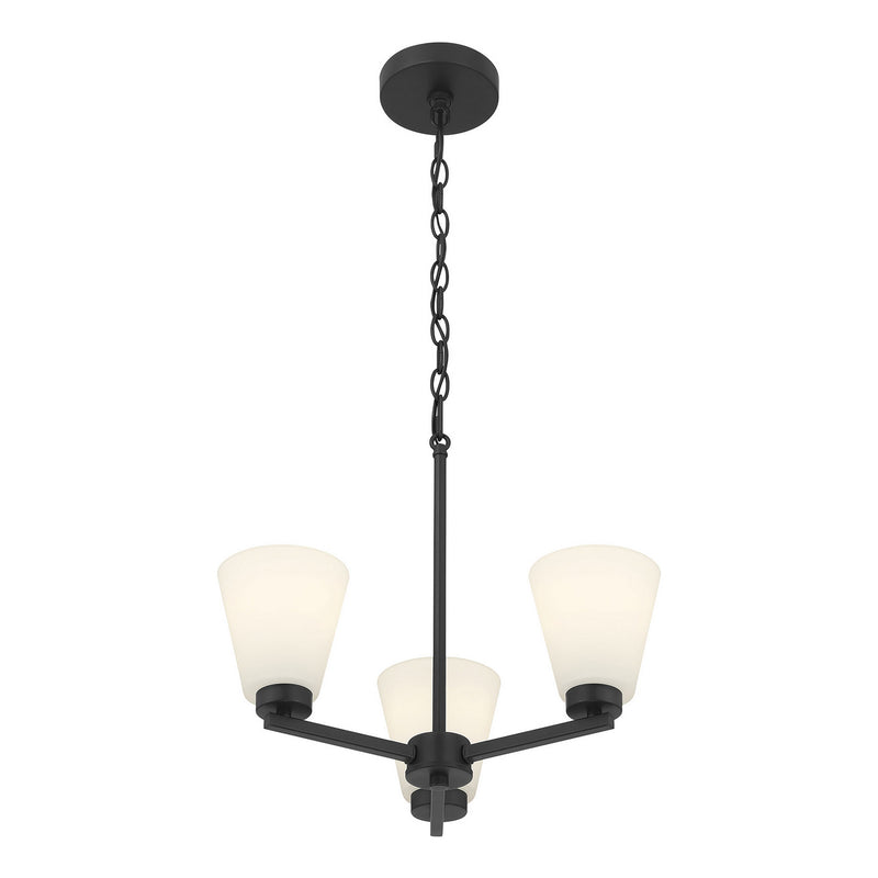 Millennium 64103WG-MB Three Light Chandelier, Matte Black
