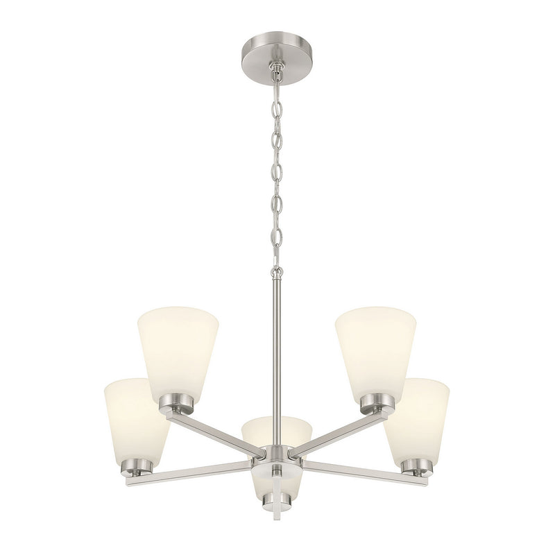 Millennium 64105WG-BN Five Light Chandelier, Brushed Nickel
