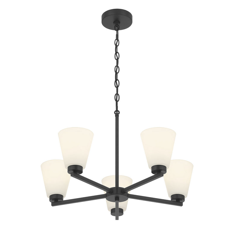 Millennium 64105WG-MB Five Light Chandelier, Matte Black