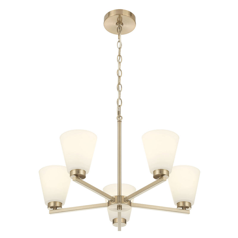 Millennium 64105WG-MG Five Light Chandelier, Modern Gold