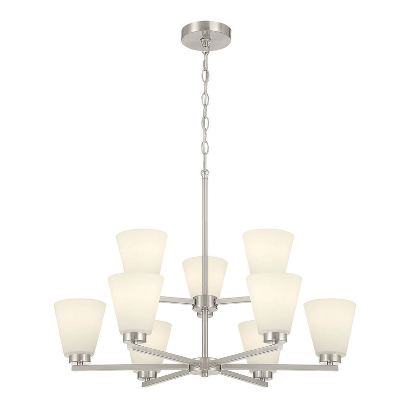 Millennium 64109WG-BN Nine Light Chandelier, Brushed Nickel