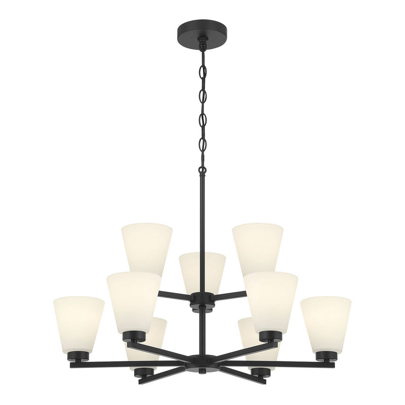 Millennium 64109WG-MB Nine Light Chandelier, Matte Black