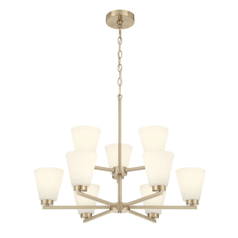 Millennium 64109WG-MG Nine Light Chandelier, Modern Gold