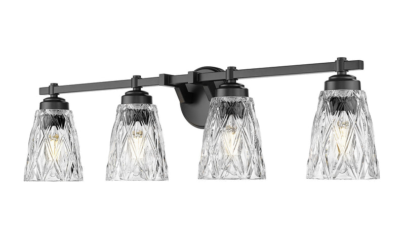 Z-Lite 1960-4V-MB Four Light Vanity, Matte Black