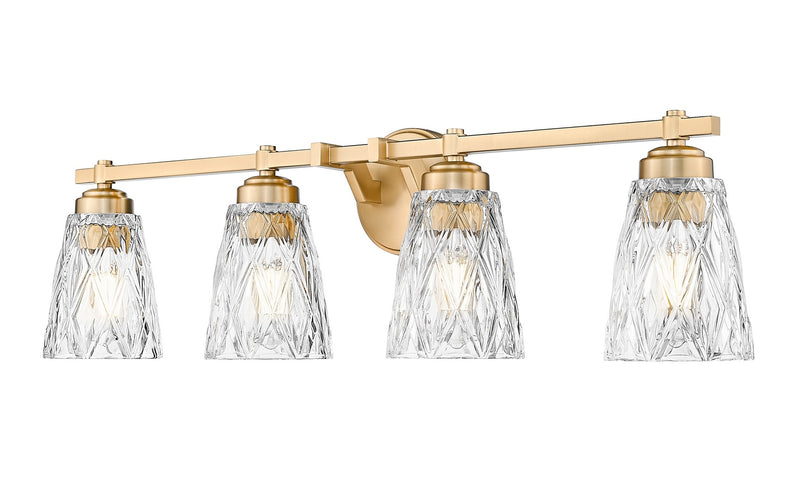 Z-Lite 1960-4V-MGLD Four Light Vanity, Modern Gold