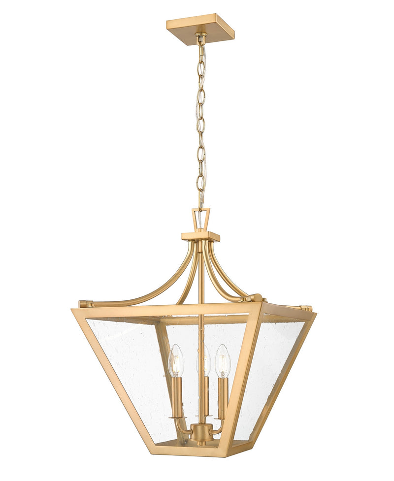 Z-Lite 1961-3C-RB Three Light Chandelier, Rubbed Brass