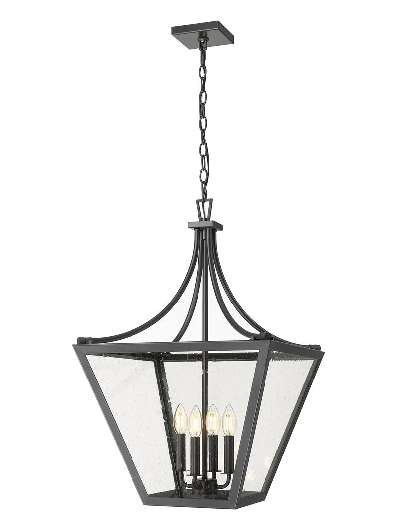 Z-Lite 1961-4C-IO Four Light Chandelier, Iron Ore