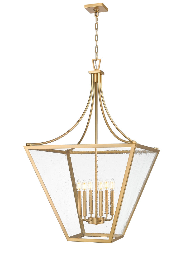 Z-Lite 1961-6RB Six Light Chandelier, Rubbed Brass