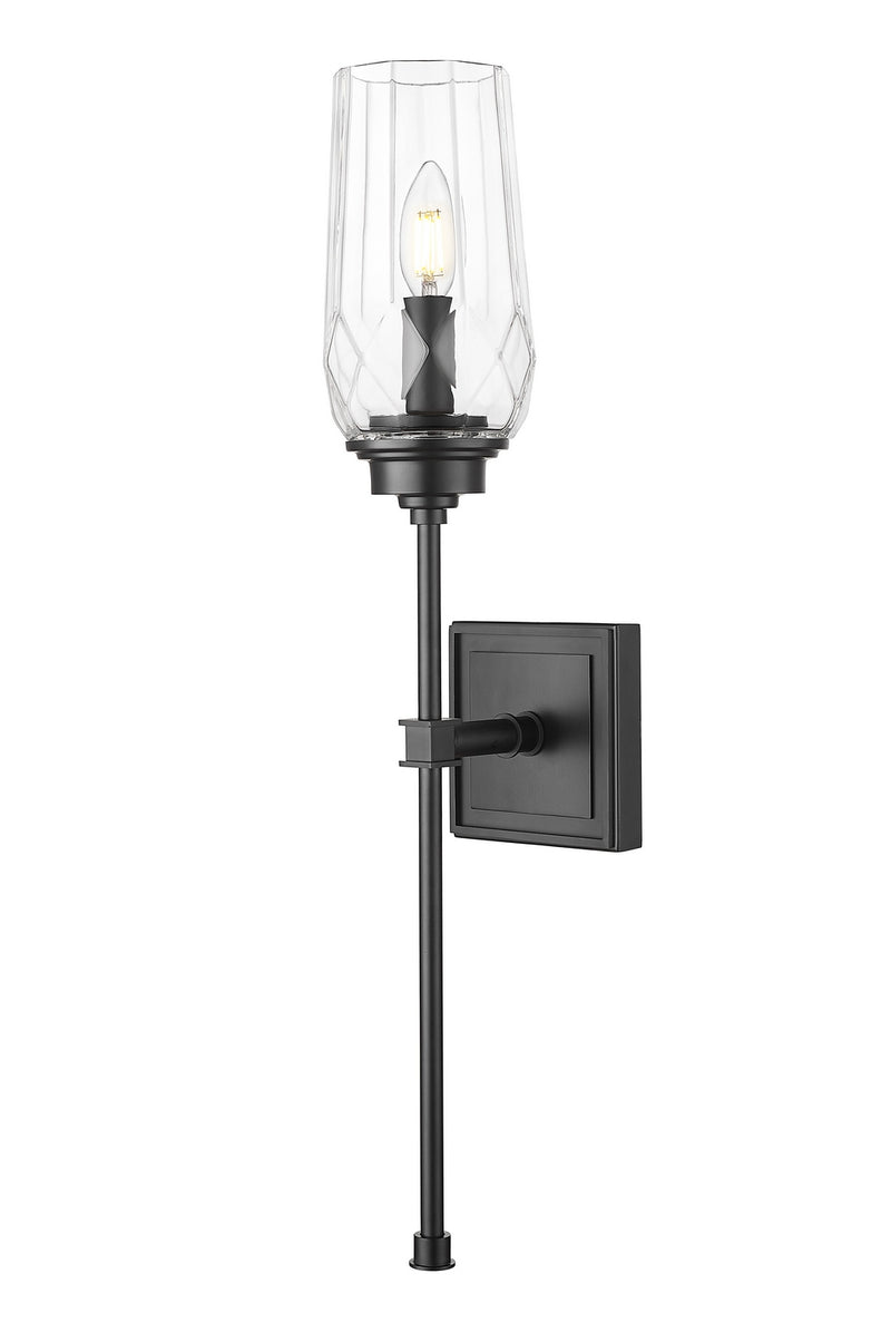 Z-Lite 2015-1S-MB One Light Wall Sconce, Matte Black