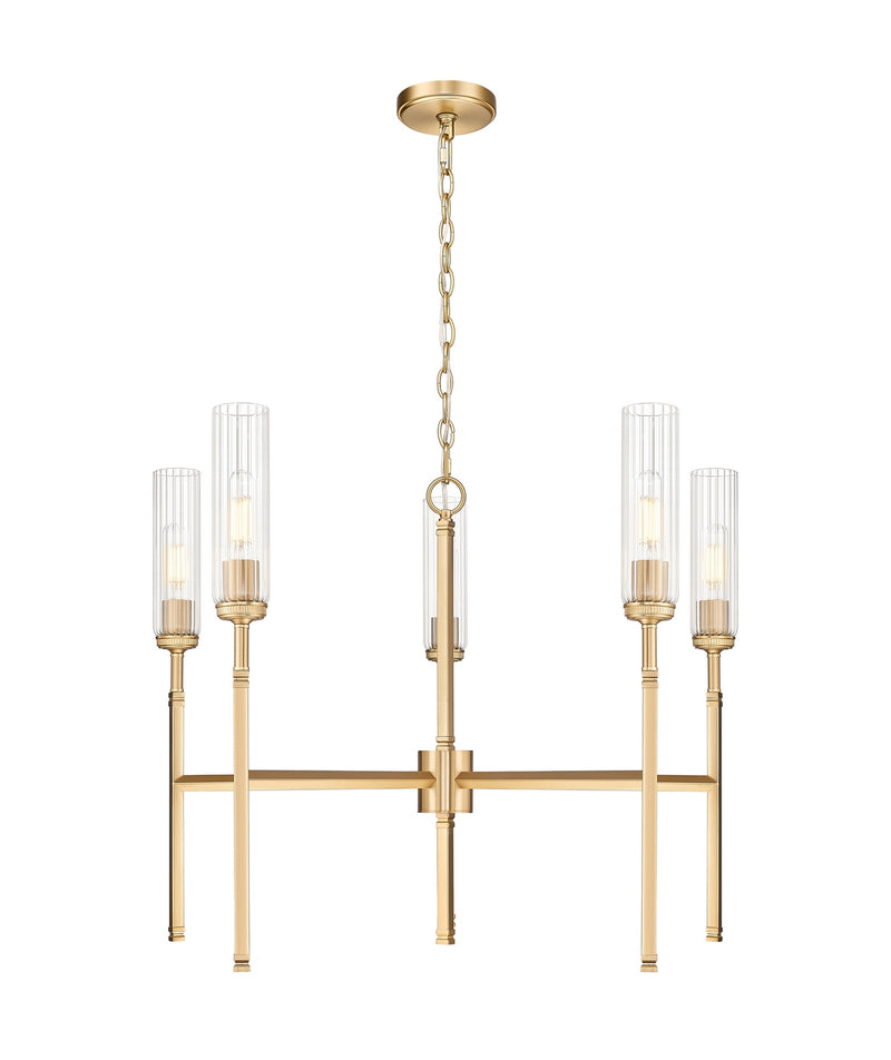 Z-Lite 3047-5MGLD Five Light Chandelier, Modern Gold