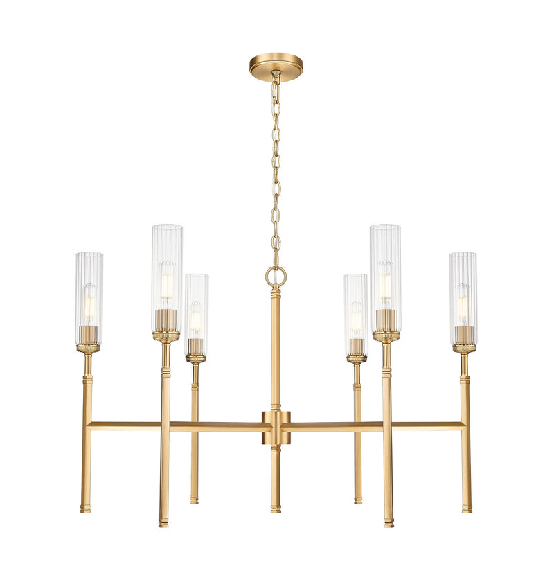 Z-Lite 3047-6MGLD Six Light Chandelier, Modern Gold