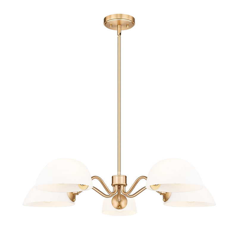 Z-Lite 3048-5MGLD Five Light Chandelier, Modern Gold