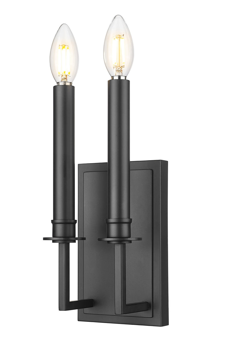 Z-Lite 4503-2S-MB One Light Wall Sconce, Matte Black
