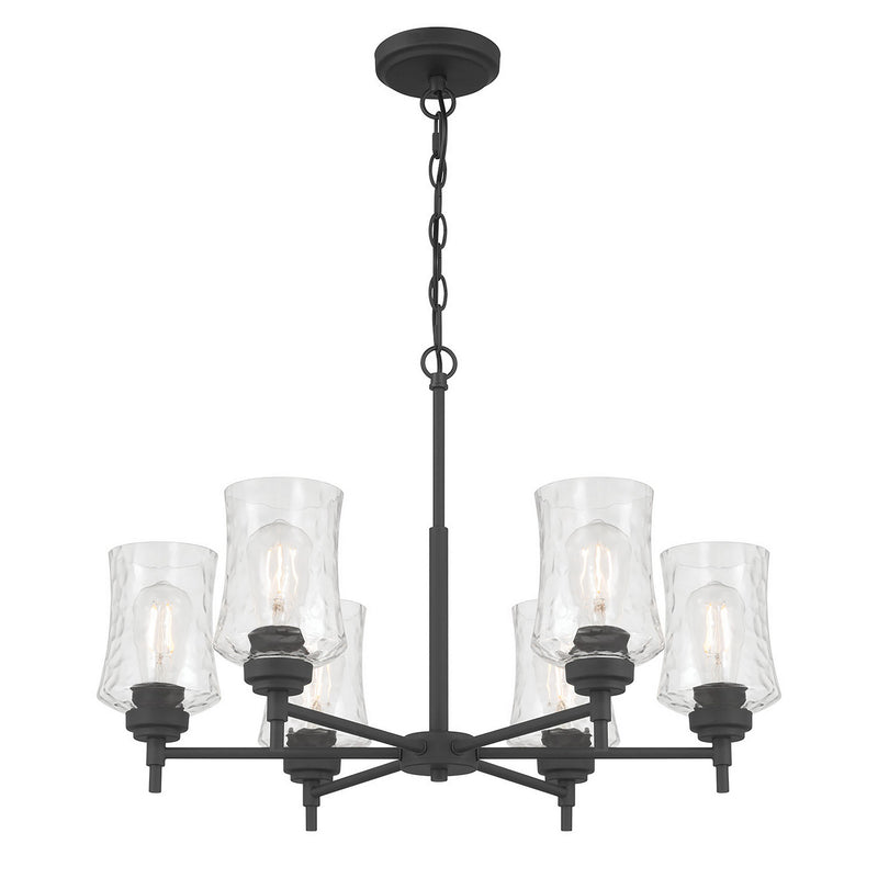 Millennium 909106-MB Six Light Chandelier, Matte Black