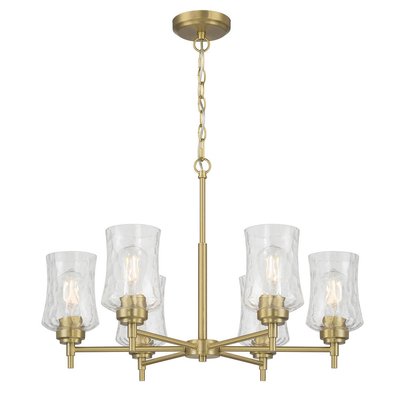 Millennium 909106-VB Six Light Chandelier, Vintage Brass
