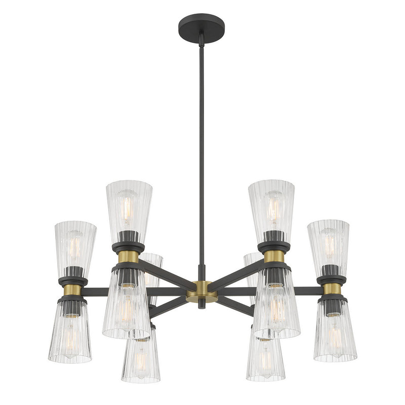 Millennium 9312-MB/VB 12 Light Chandelier, Matte Black