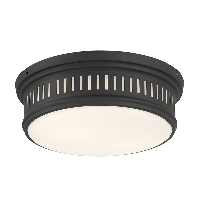 Millennium 95102-MB Two Light Flush Mount, Matte Black