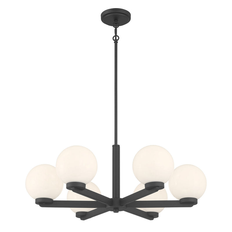 Millennium 97106-MB Six Light Chandelier, Matte Black