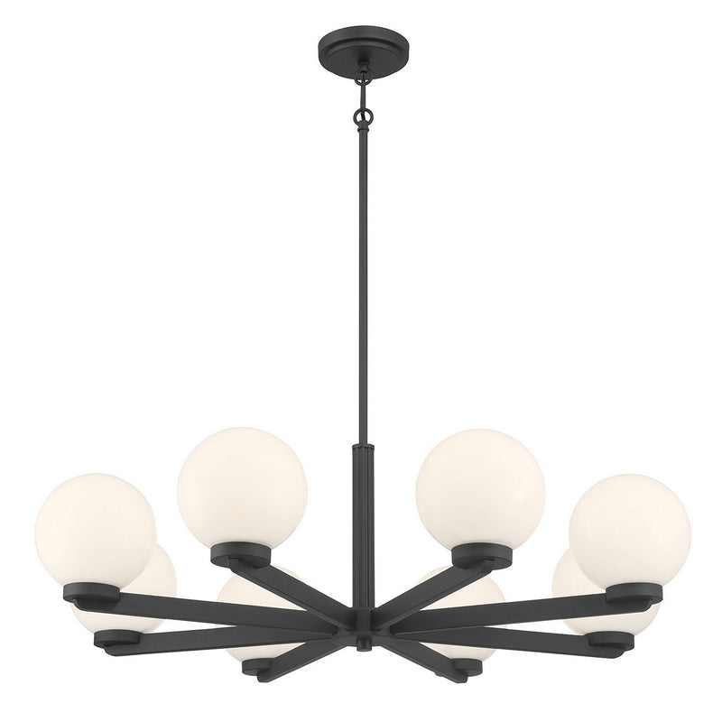 Millennium 97108-MB Eight Light Chandelier, Matte Black