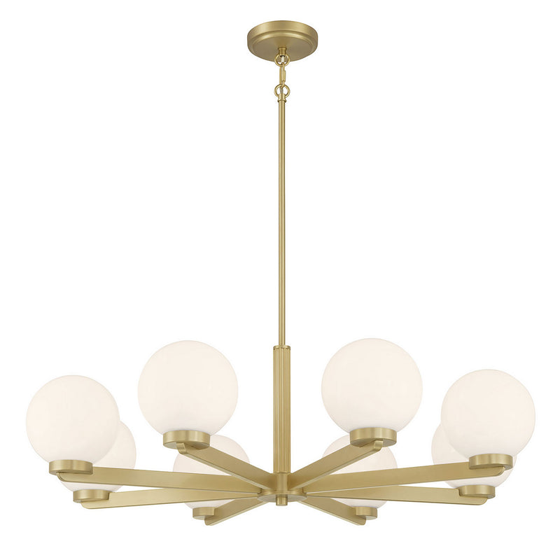Millennium 97108-VB Eight Light Chandelier, Vintage Brass