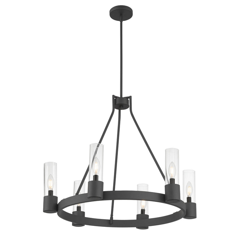 Millennium 9906-MB Six Light Chandelier, Matte Black