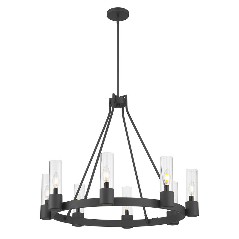 Millennium 9908-MB Eight Light Chandelier, Matte Black