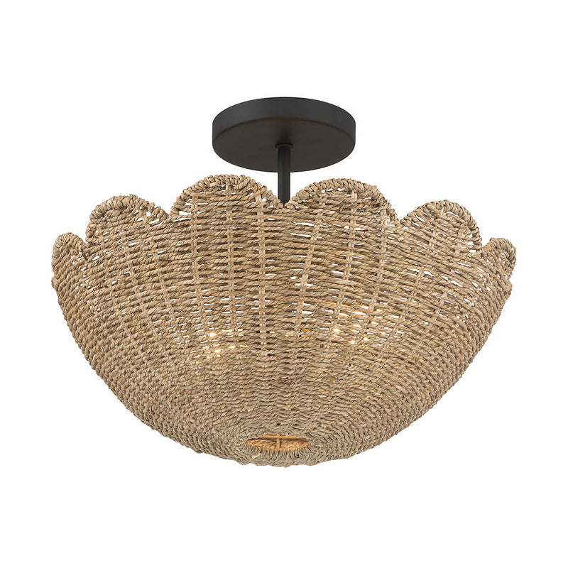 Millennium 99202-MB Two Light Semi-Flush Mount, Matte Black