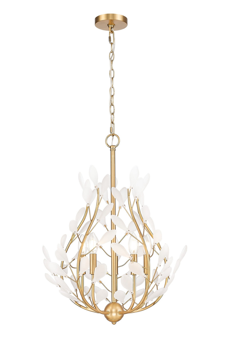 Z-Lite 353-24MGLD Five Light Chandelier, Modern Gold