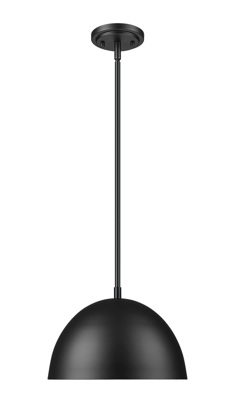Z-Lite 4501P12-MB One Light Pendant, Matte Black