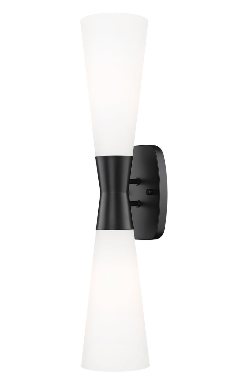 Z-Lite 4504-2SL-MB Two Light Wall Sconce, Matte Black