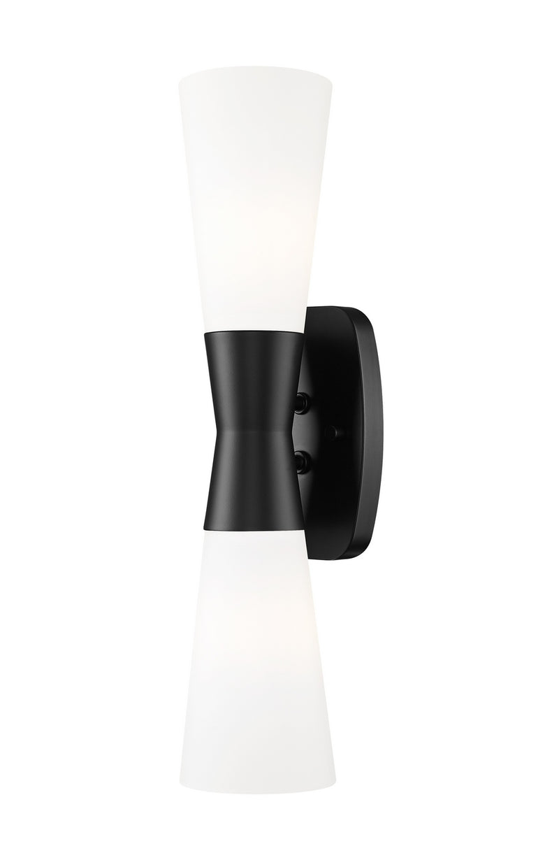 Z-Lite 4504-2S-MB Two Light Wall Sconce, Matte Black