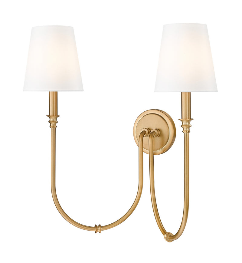Z-Lite 4505-2S-RB Two Light Wall Sconce, Rubbed Brass