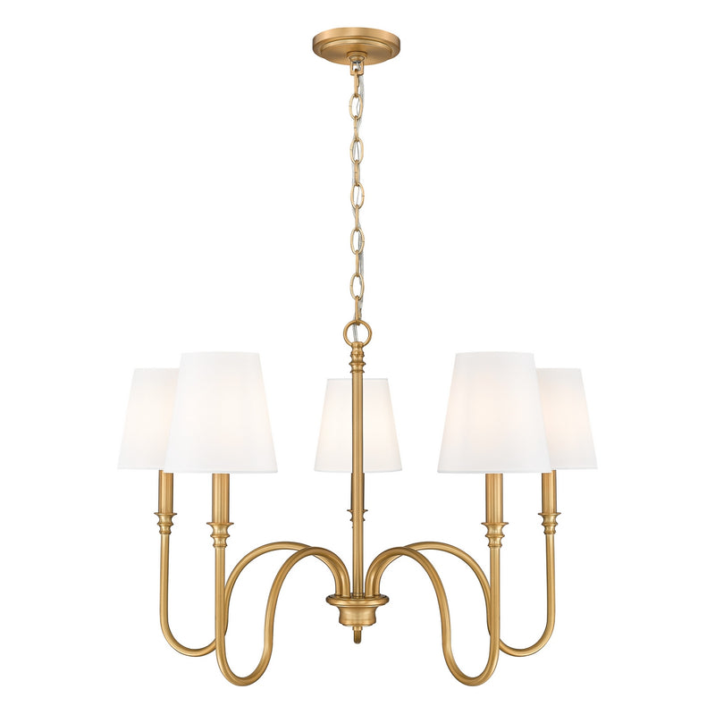 Z-Lite 4505-5RB Five Light Chandelier, Rubbed Brass