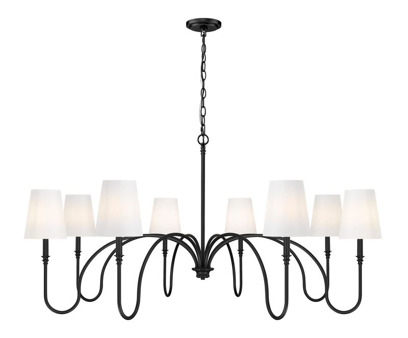 Z-Lite 4505-8MB Eight Light Chandelier, Matte Black