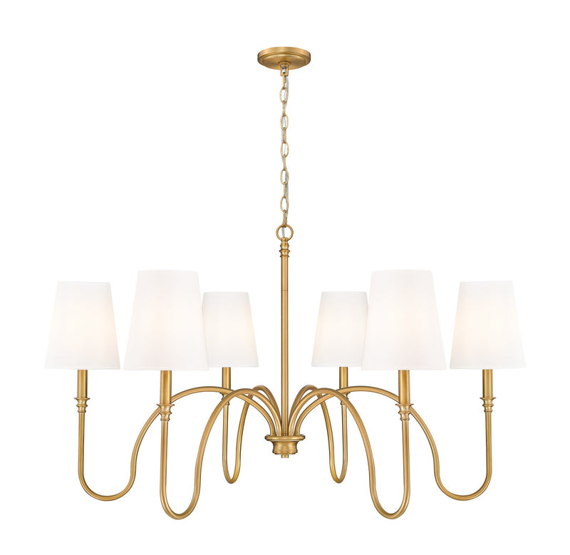 Z-Lite 4505-6RB Six Light Chandelier, Rubbed Brass