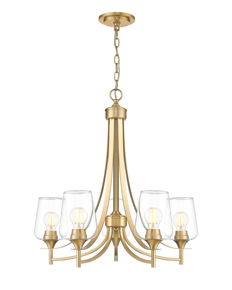 Z-Lite 473-5BBR Five Light Chandelier, Burnished Brass