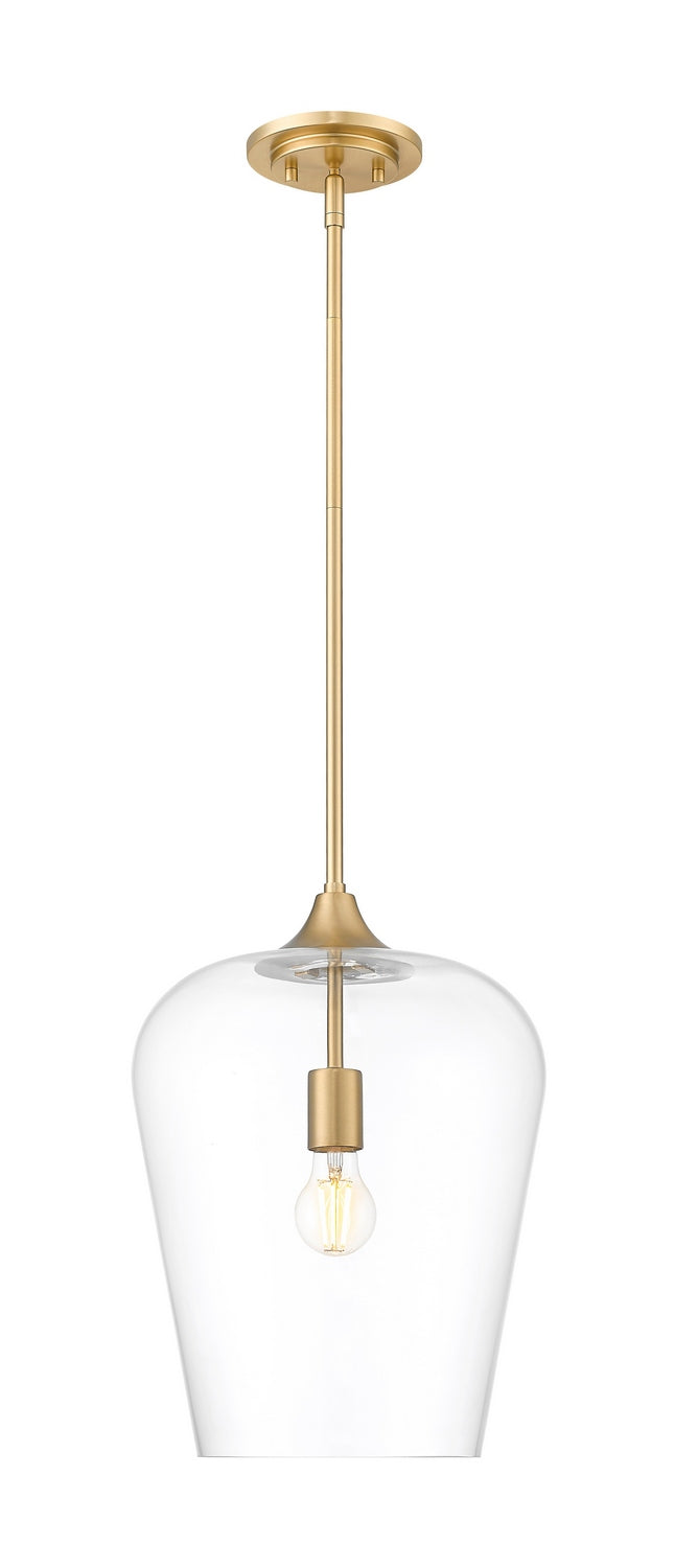 Z-Lite 473P12-BBR One Light Pendant, Burnished Brass