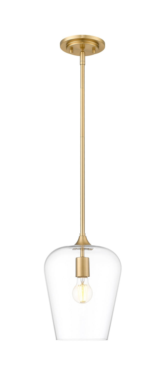 Z-Lite 473P9-BBR One Light Pendant, Burnished Brass