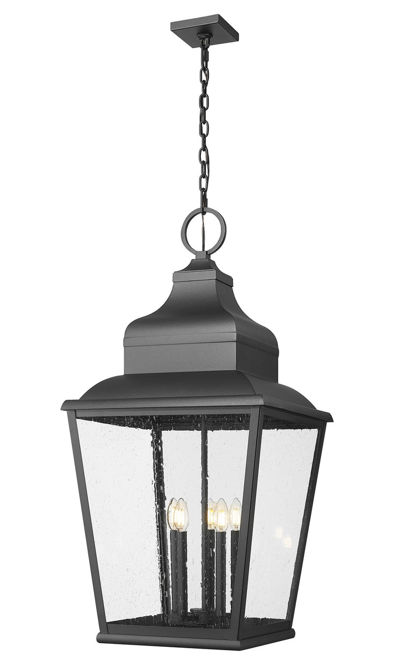 Z-Lite 5029CHXXL-BK Five Light Outdoor Chain Mount Ceiling Fixture, Sand Black