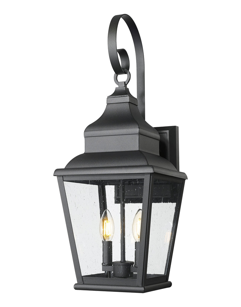 Z-Lite 5029M-BK Two Light Outdoor Wall Mount, Sand Black