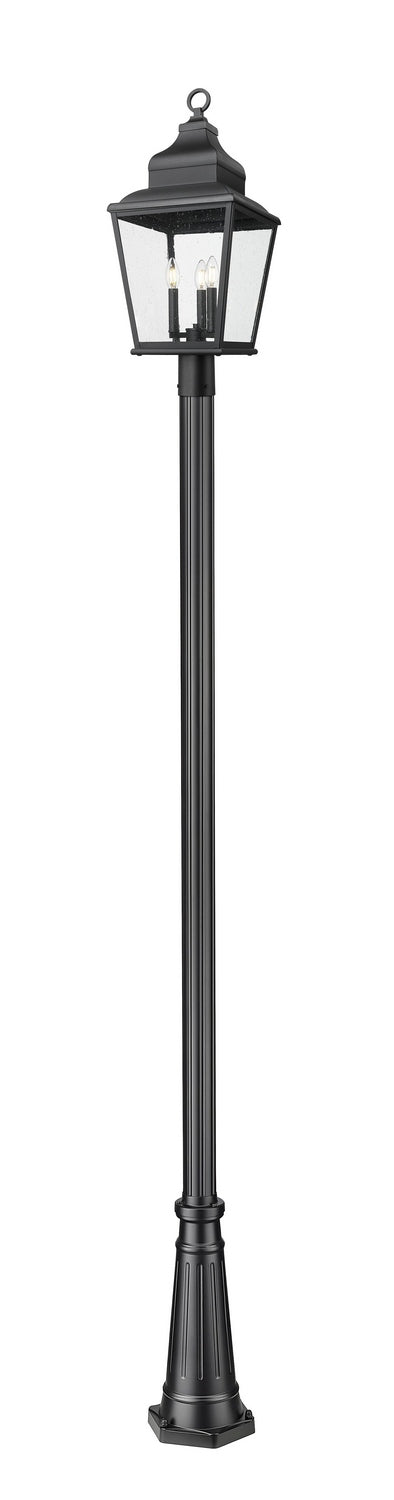 Z-Lite 5029PHBR-5011P-BK Three Light Outdoor Post Mount, Sand Black