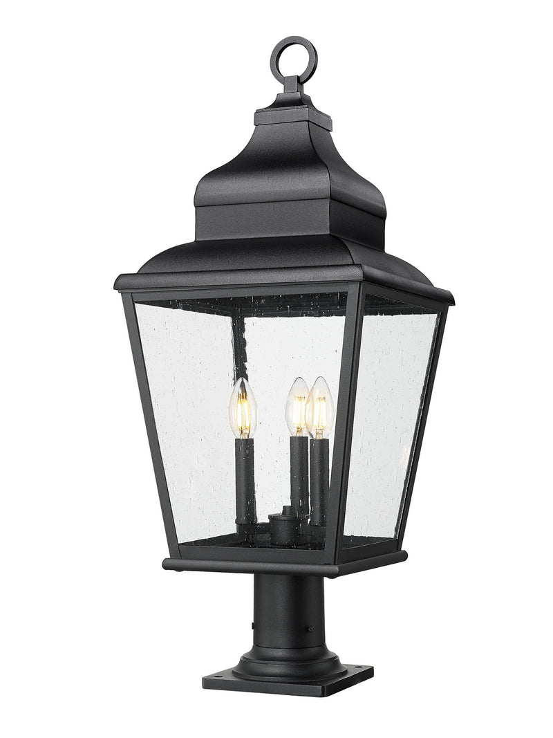 Z-Lite 5029PHBR-533PM-BK Three Light Outdoor Pier Mount, Sand Black