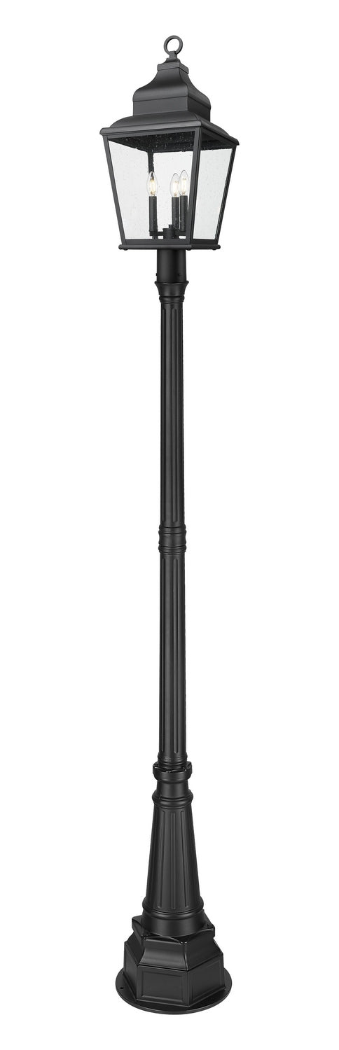 Z-Lite 5029PHBR-564P-BK Three Light Outdoor Post Mount, Sand Black