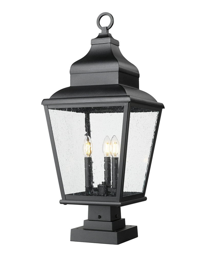 Z-Lite 5029PHBS-SQPM-BK Three Light Outdoor Pier Mount, Sand Black