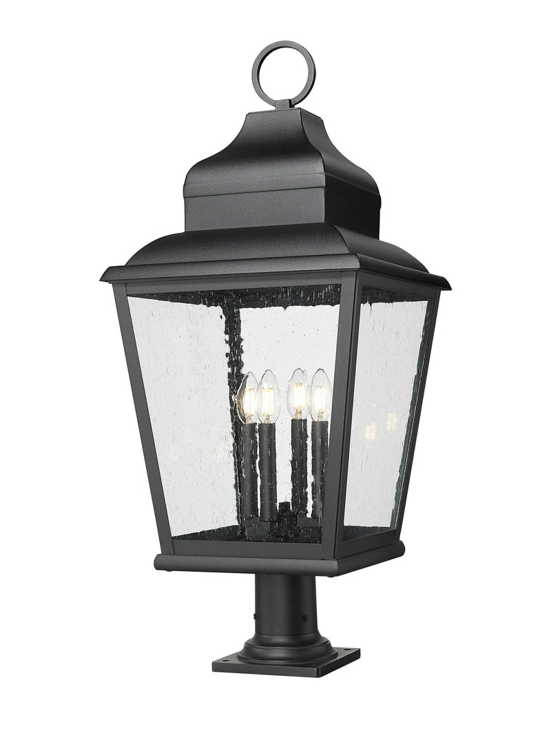 Z-Lite 5029PHXLR-533PM-BK Four Light Outdoor Pier Mount, Sand Black