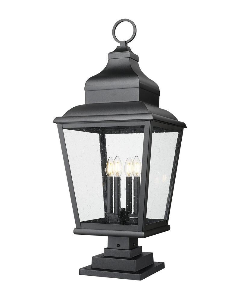 Z-Lite 5029PHXLS-LSQPM-BK Four Light Outdoor Pier Mount, Sand Black
