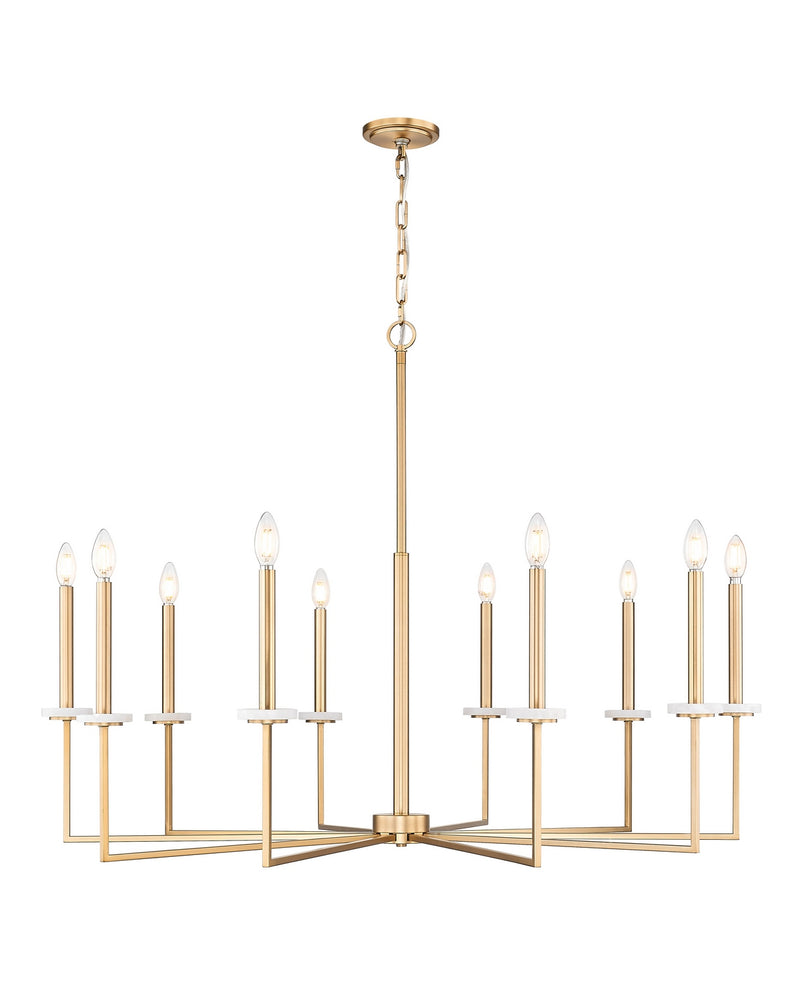 Z-Lite 6100-10MGLD Ten Light Chandelier, Mordern Gold
